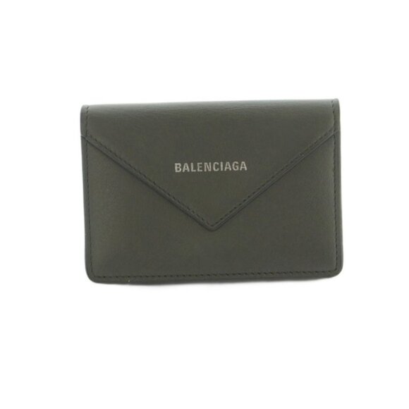 Balenciaga Card Case Folio Paper Leather Gray MI OS